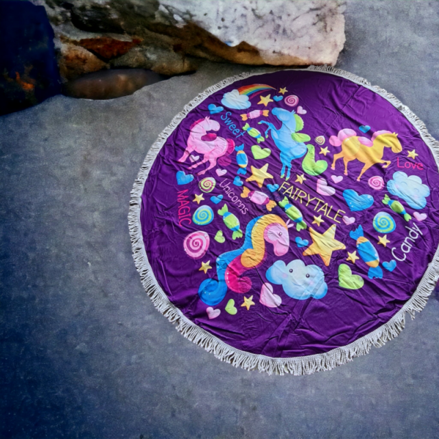 Okrogla brisača za plažo fairytale